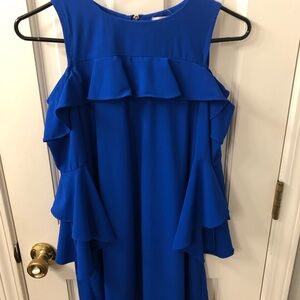 Elegant Blue Ruffle Dress